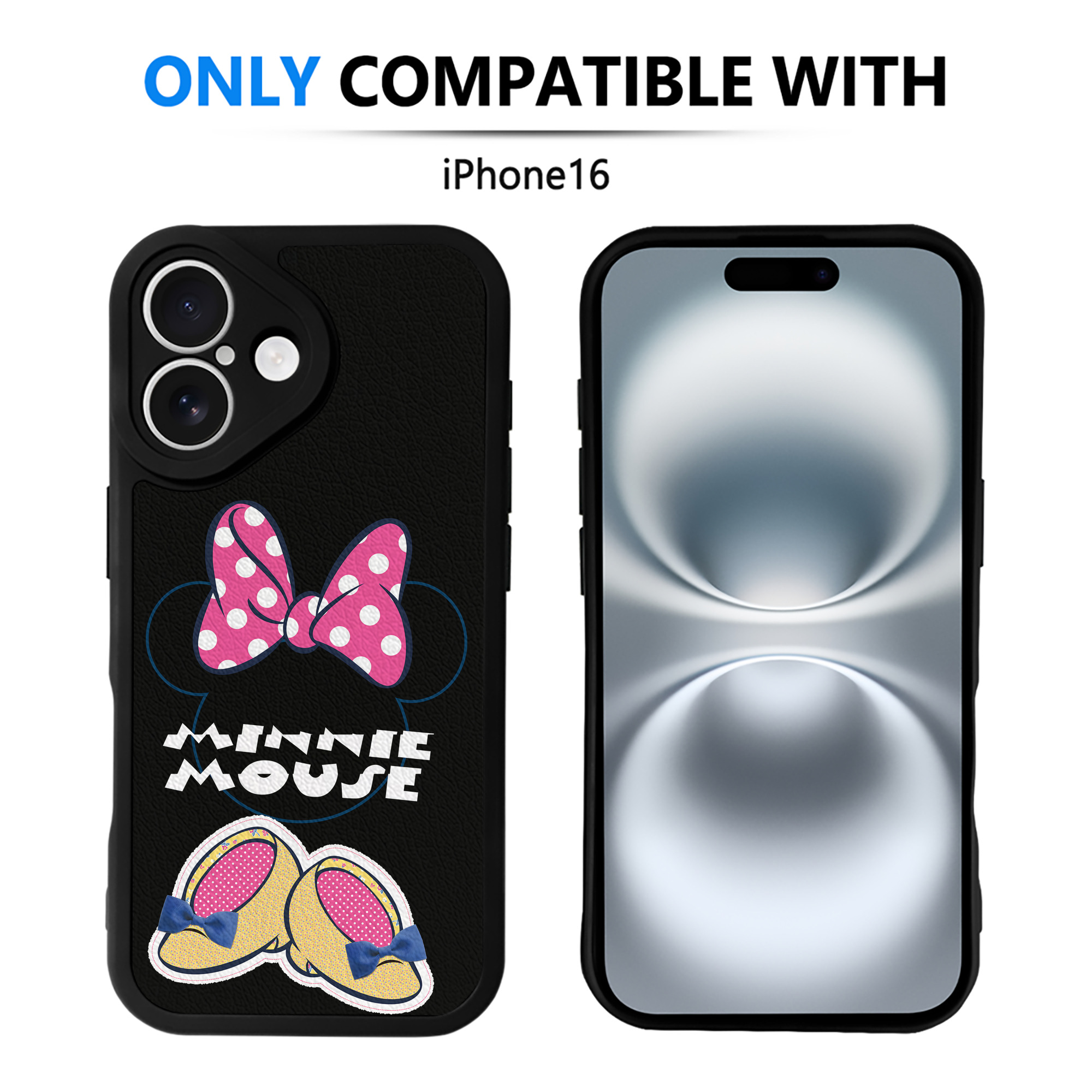（画像用） ミッキーマウス Mickey Mouse 【iPhone 16シリーズ対応】シリコンスマホケース（レザー調） 材質：シリコン